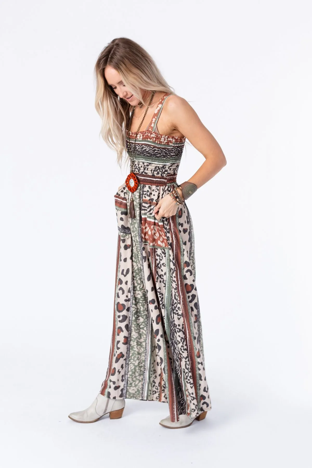 Serendipity Animal Print Jumpsuit - Rust