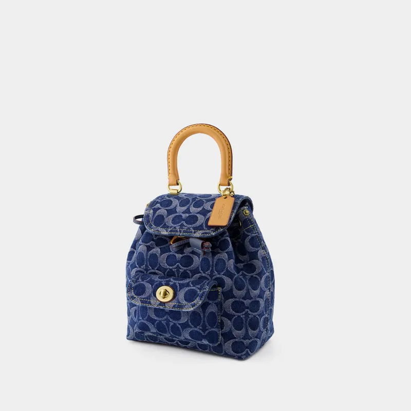 Signature Riya 21 Backpack - Coach - Cotton - Blue