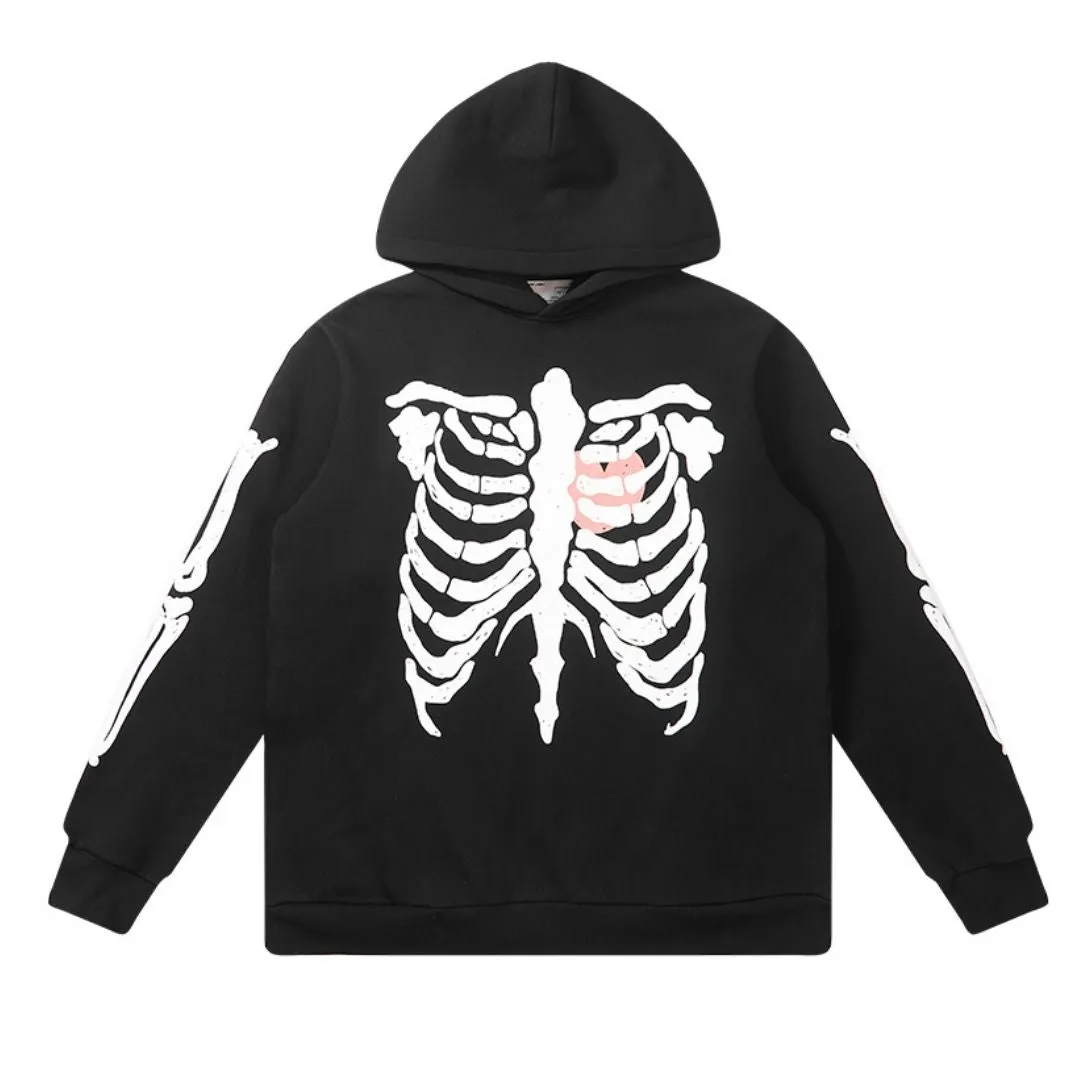 Skeleton Love Print Hoodie