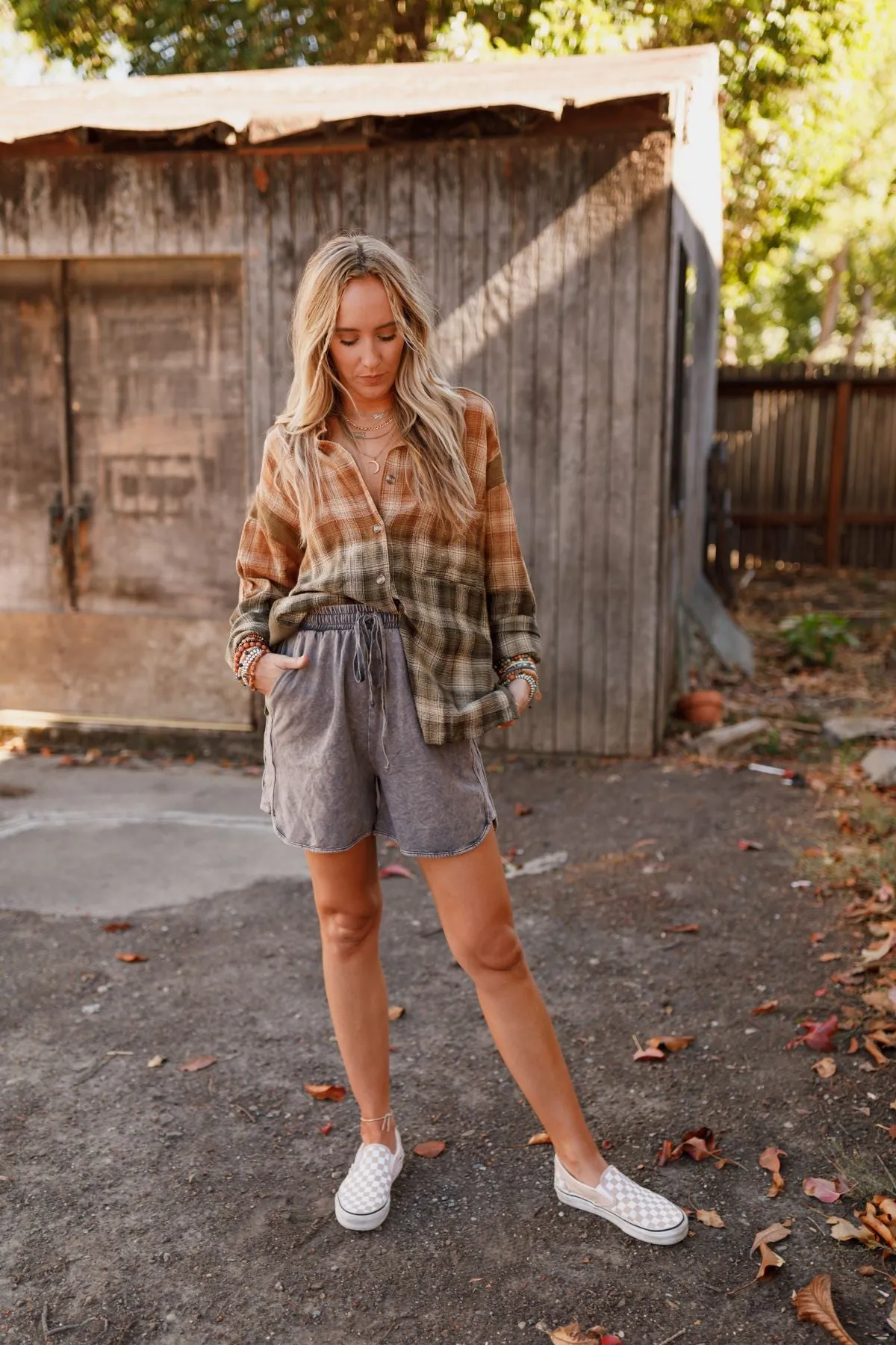 So Comfy Drawstring Shorts - Gray