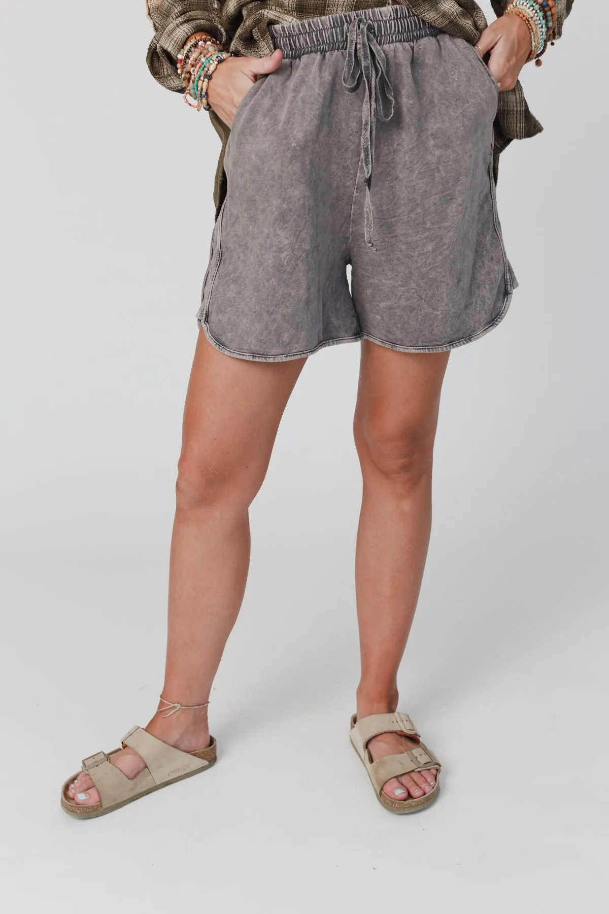 So Comfy Drawstring Shorts - Gray