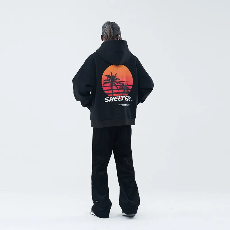 Sunset Print Silhouette Hoodie