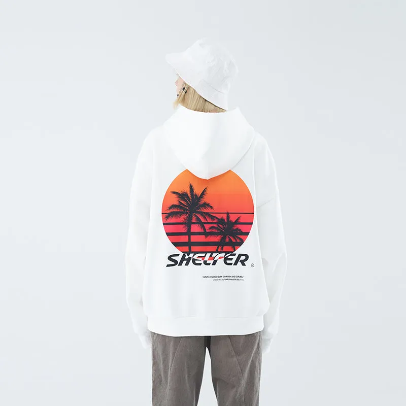 Sunset Print Silhouette Hoodie