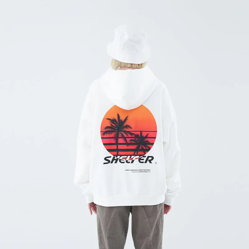 Sunset Print Silhouette Hoodie