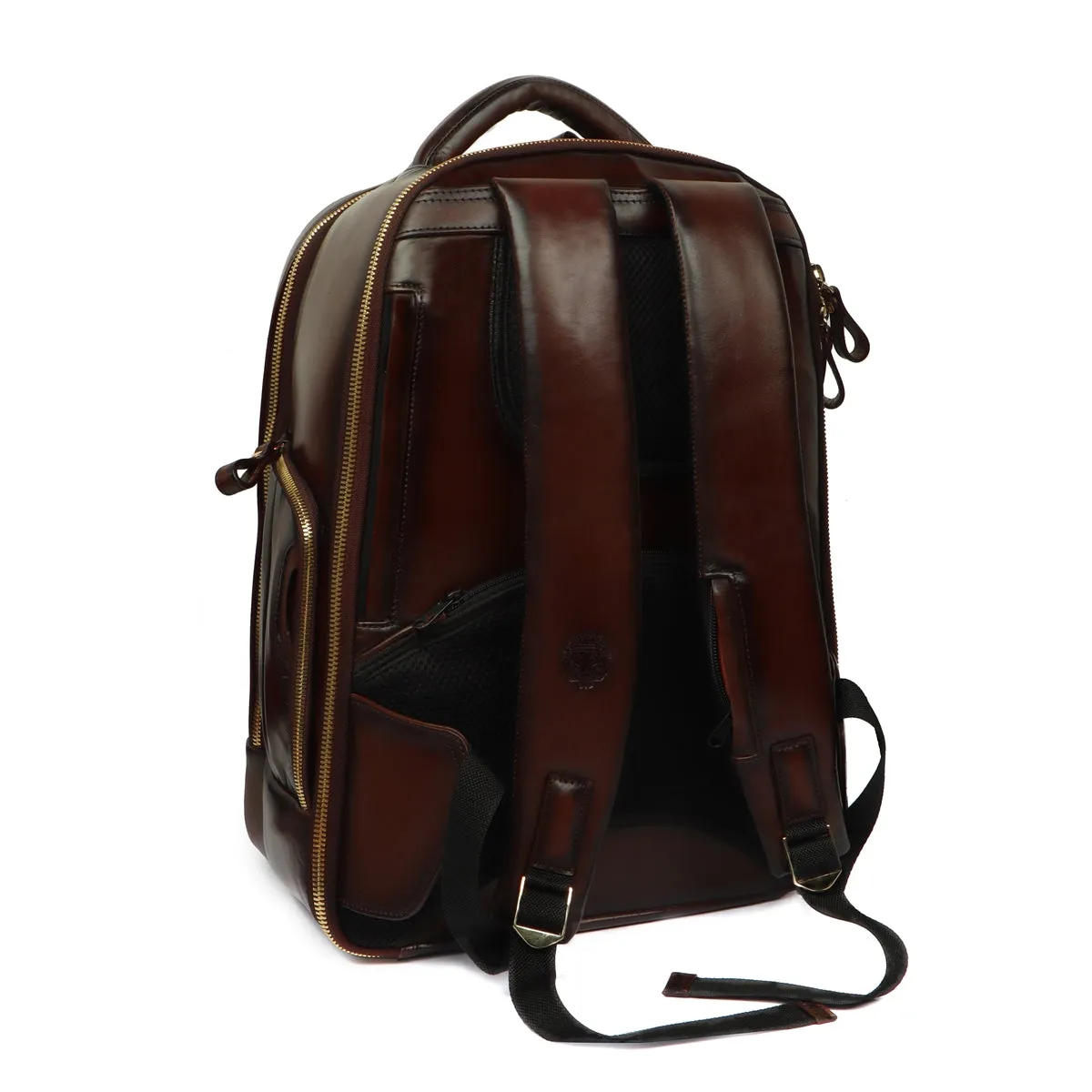 T-20 World Cup 2021 Backpack in Dark Brown Leather with Multi-Step Pockets