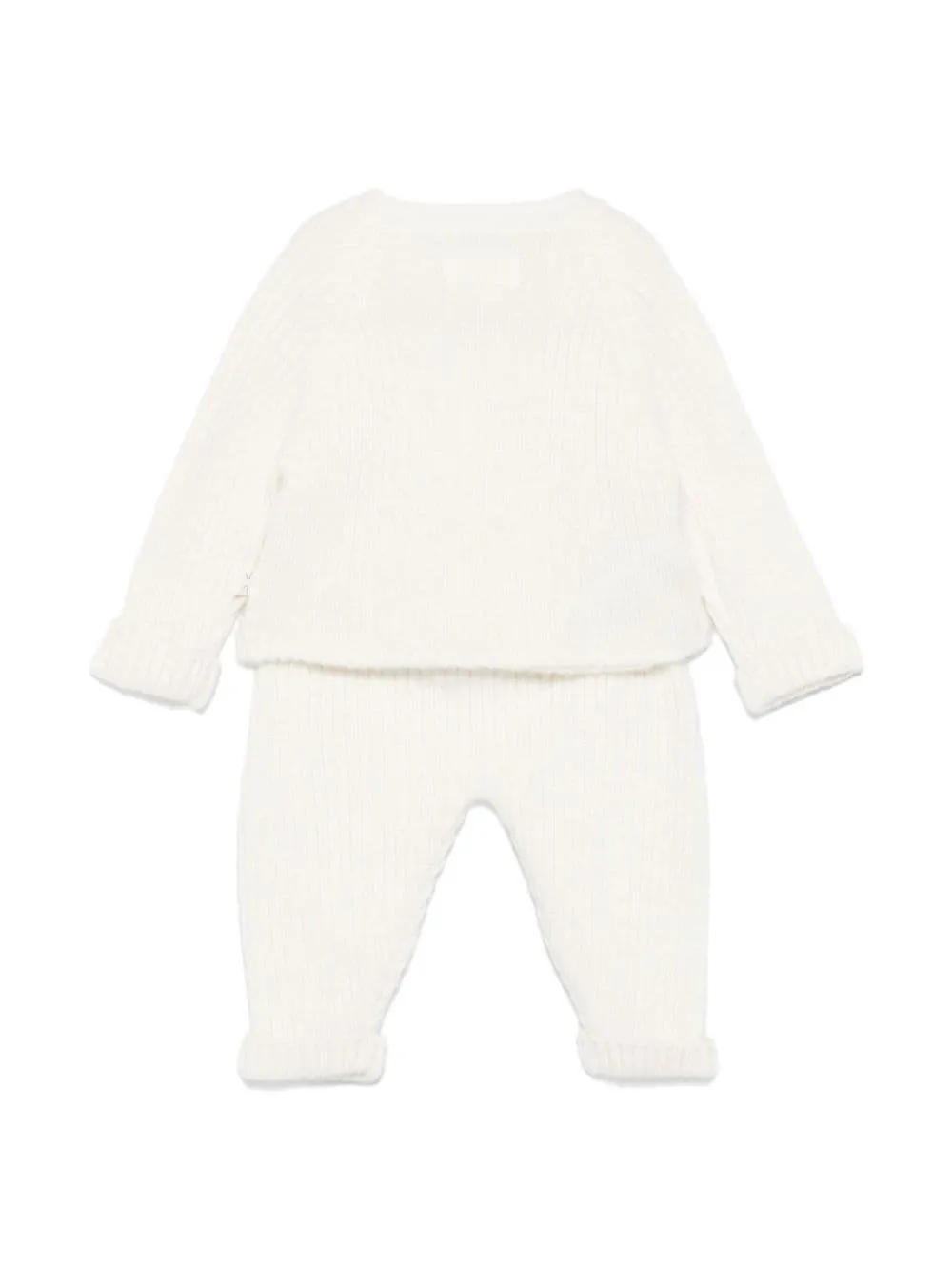 TEDDY & MINOU 2- Piece Set In White Ribbed Knitwear