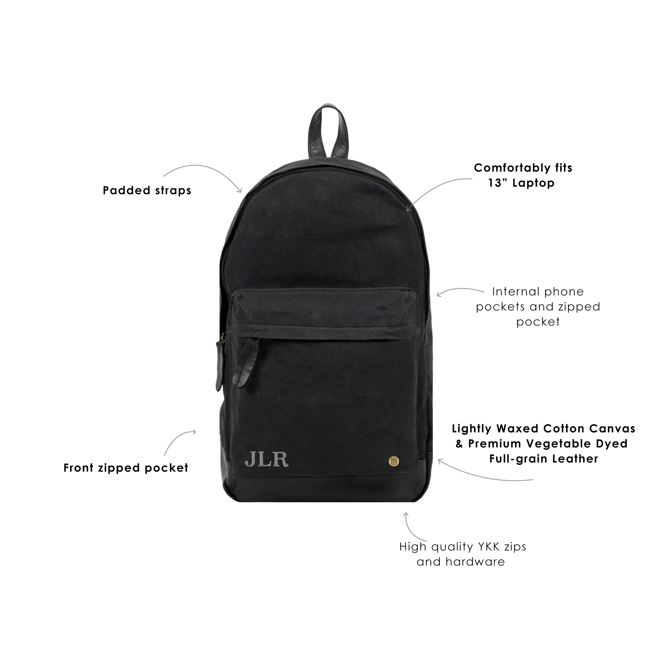 The Classic Backpack - Black Canvas