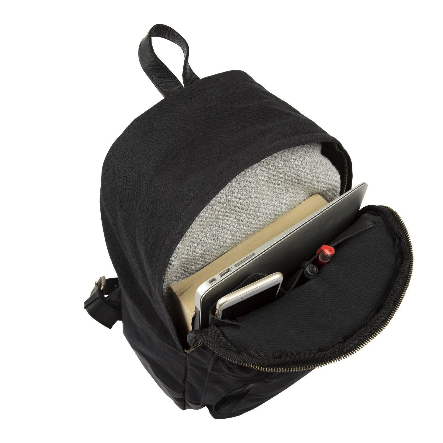 The Classic Backpack - Black Canvas