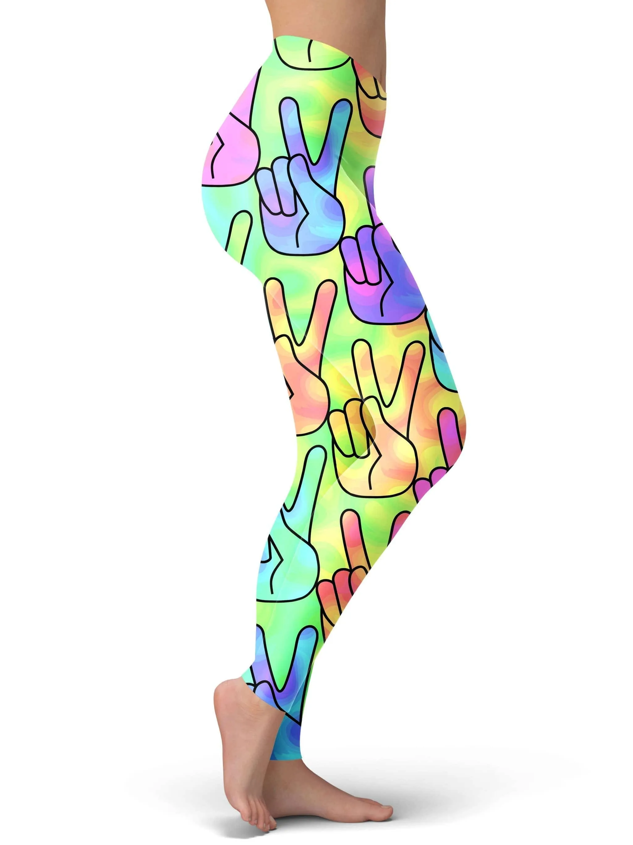 Trippy Peace Signs Leggings