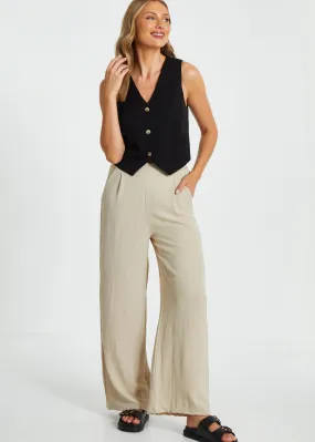 Trousers | High Waisted Wide Leg Trousers | Quiz