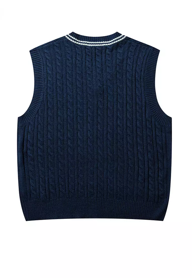 Twenty Eight Shoes VANSA Unisex Twist V-neck Knitted Vest VCU-Kw7802