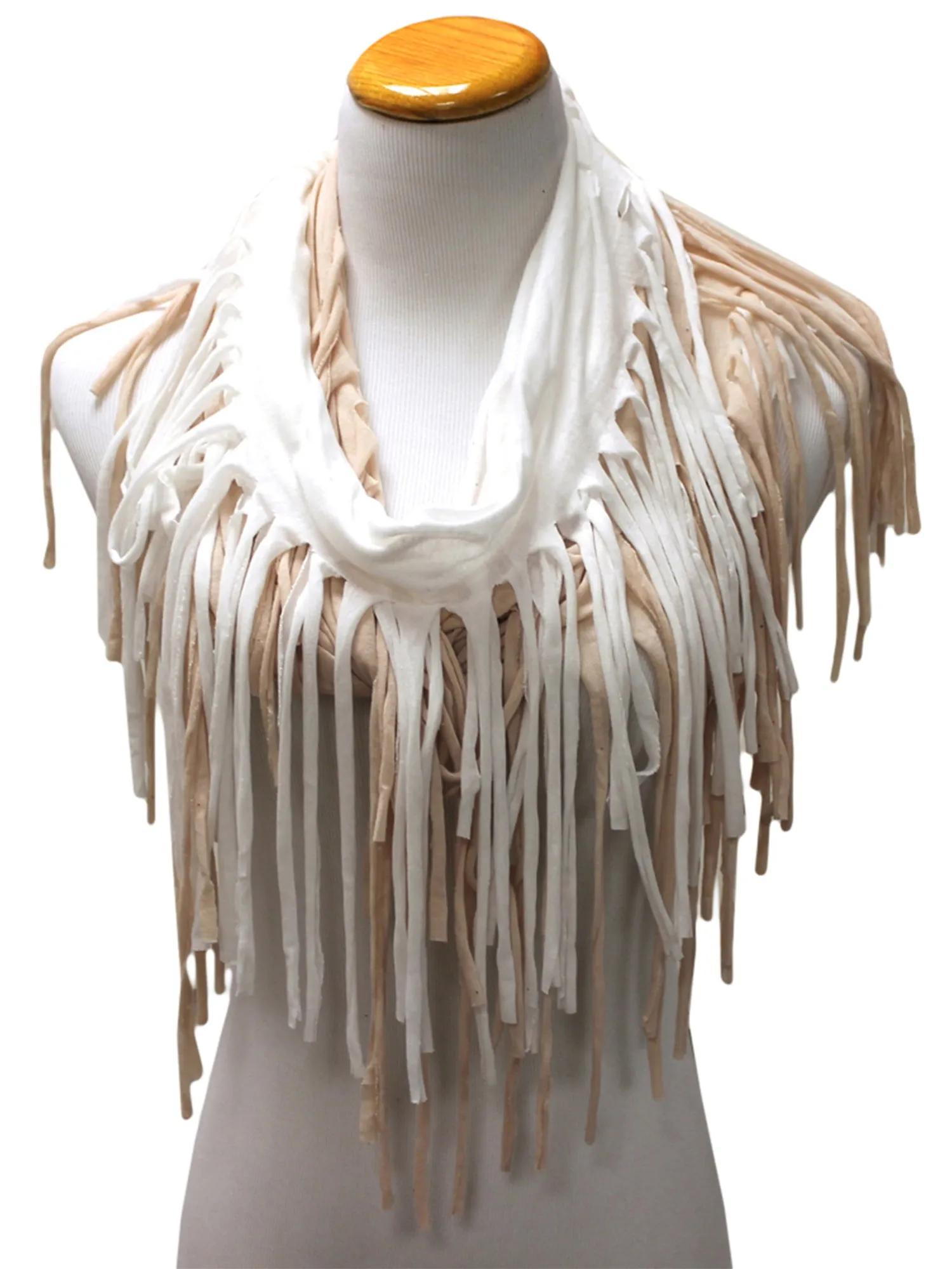 Two-Tone Infinity Fringe Scarf