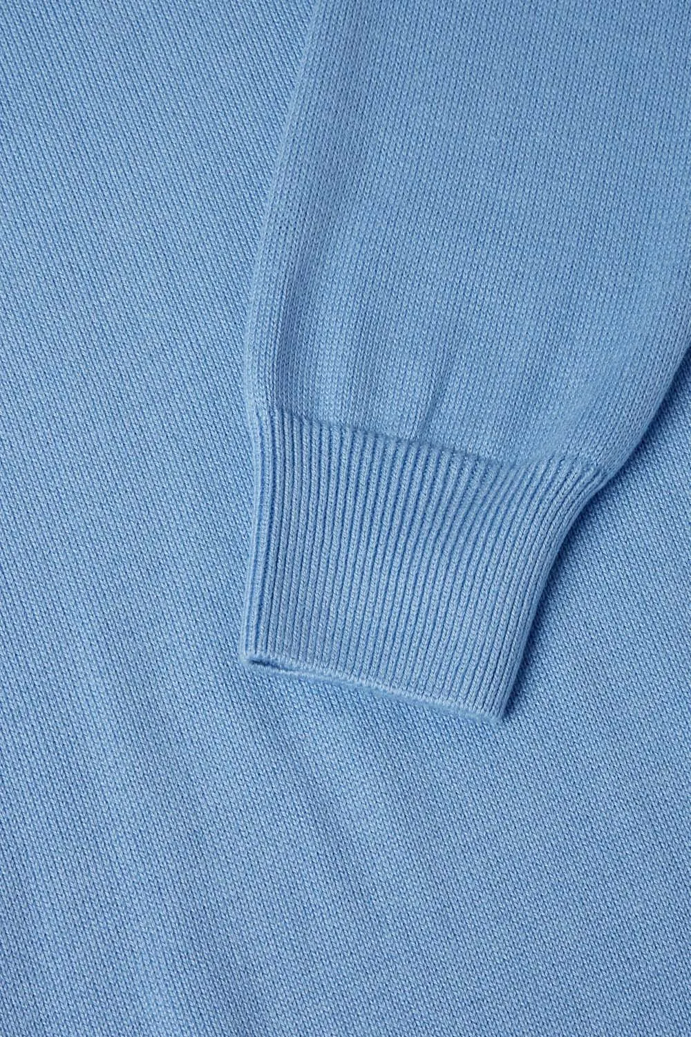 V Neck Cotton Knitwear - Blue