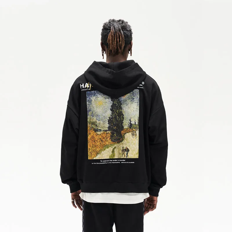 Van Ghog Cypress Oil Painting Hoodie