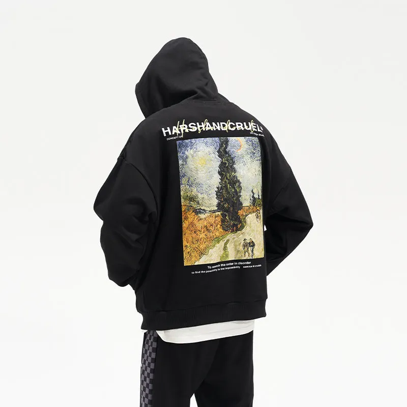 Van Ghog Cypress Oil Painting Hoodie