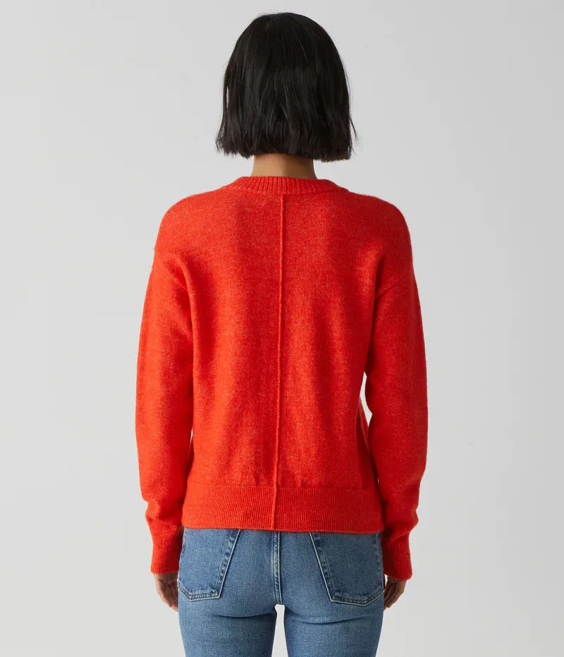 Wes V-Neck Pullover Sweater - Tangerine