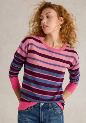 White Stuff City Striped Sweater, Pink