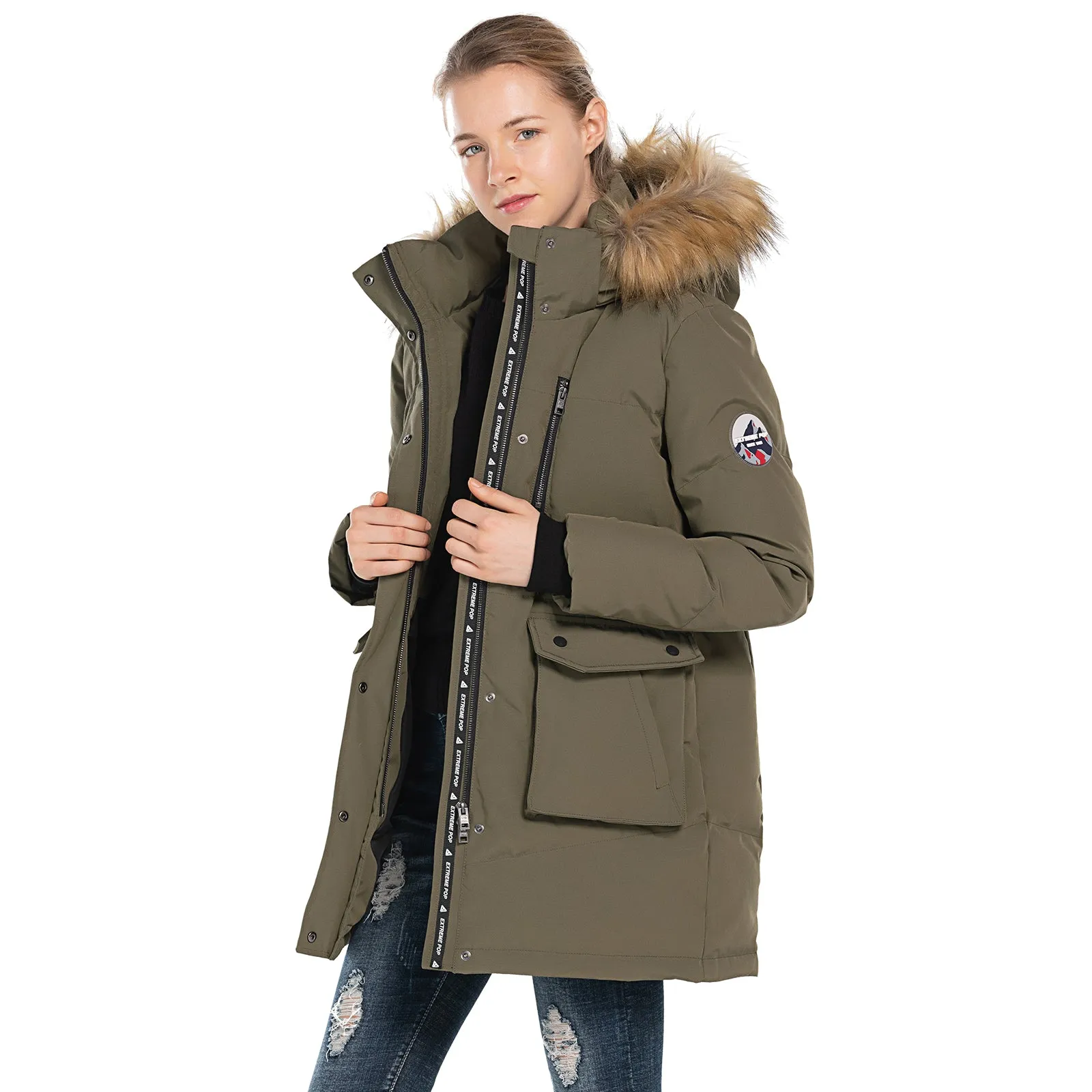 Women's Parka Jacket Goose Down Windbreaker