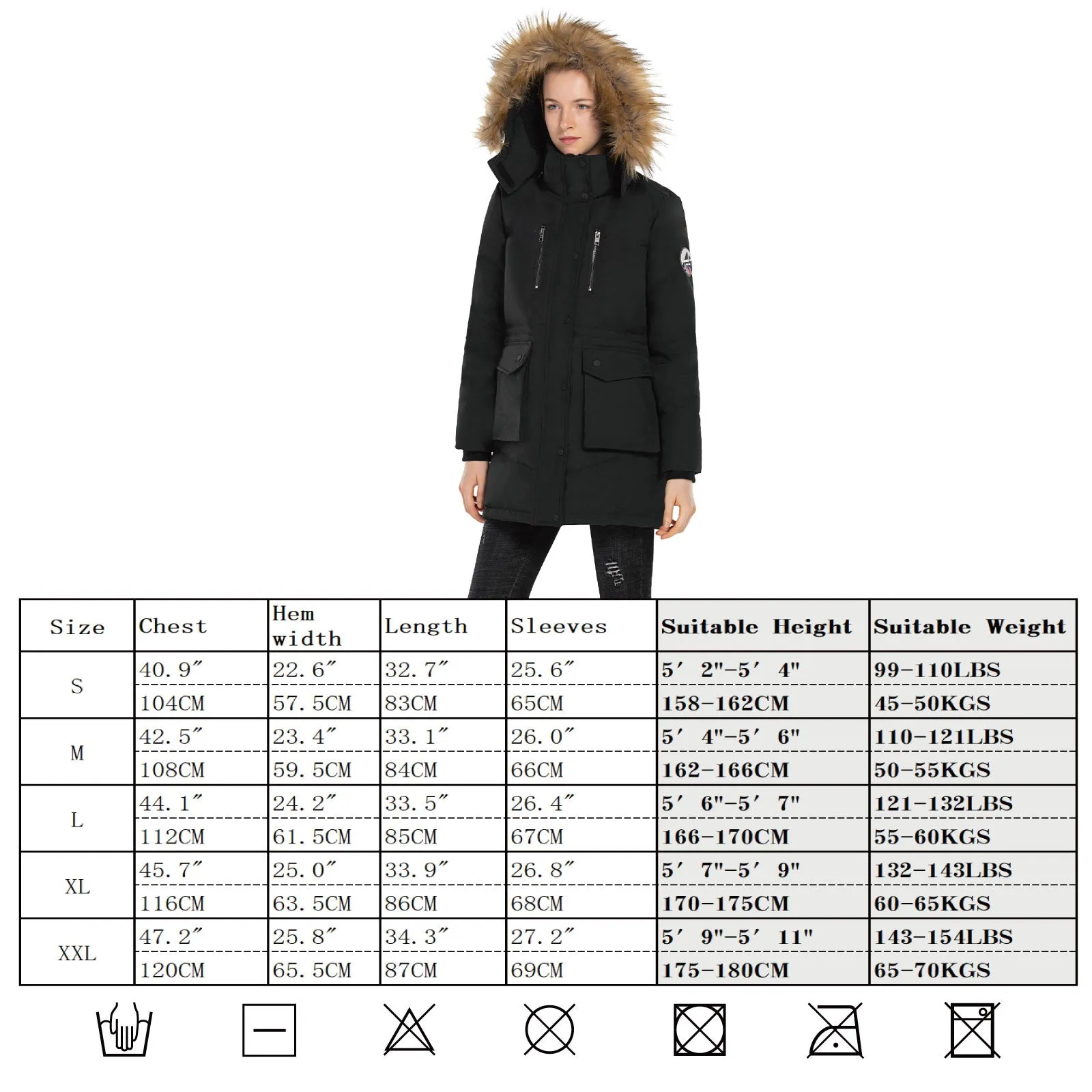 Women's Parka Jacket Goose Down Windbreaker