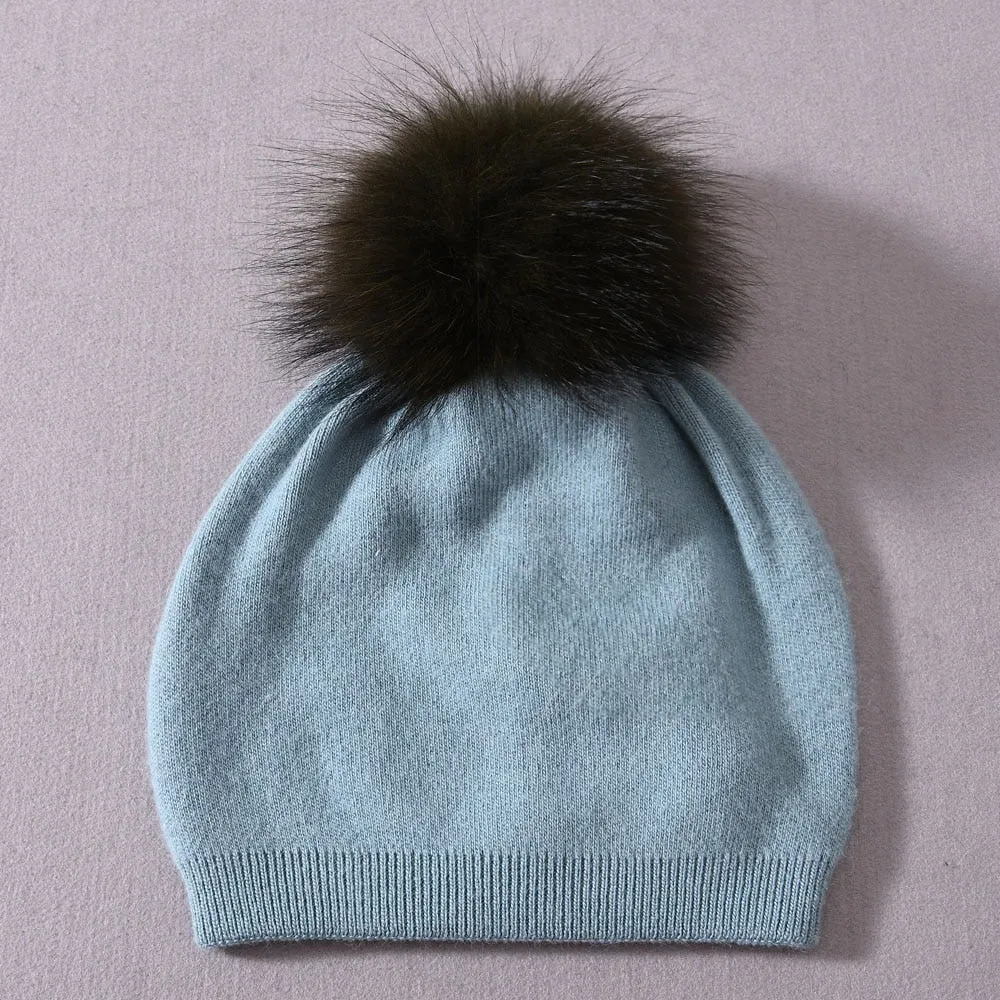 Women's Plain Winter Warm Cashmere Knitted Soft Slouchy Beanies