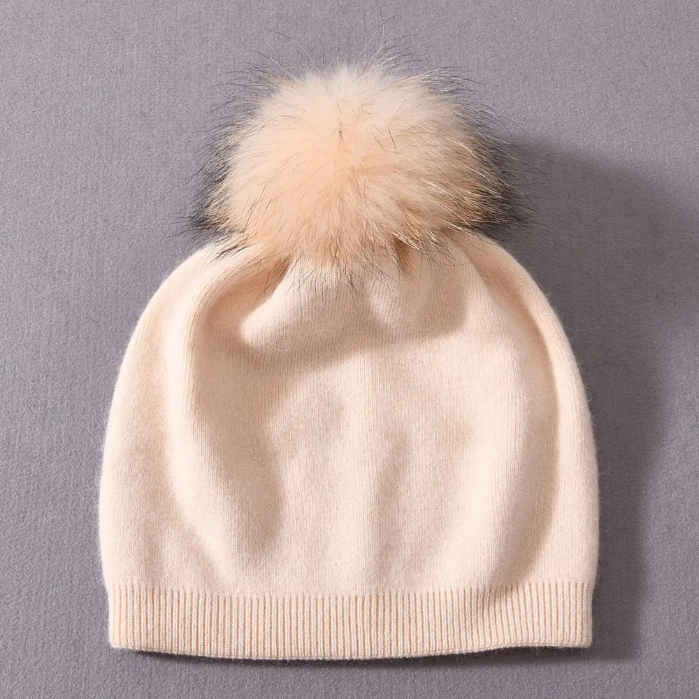 Women's Plain Winter Warm Cashmere Knitted Soft Slouchy Beanies