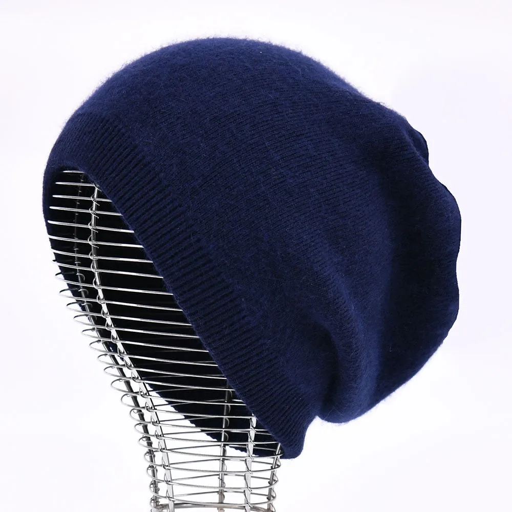 Women's Plain Winter Warm Cashmere Knitted Soft Slouchy Beanies