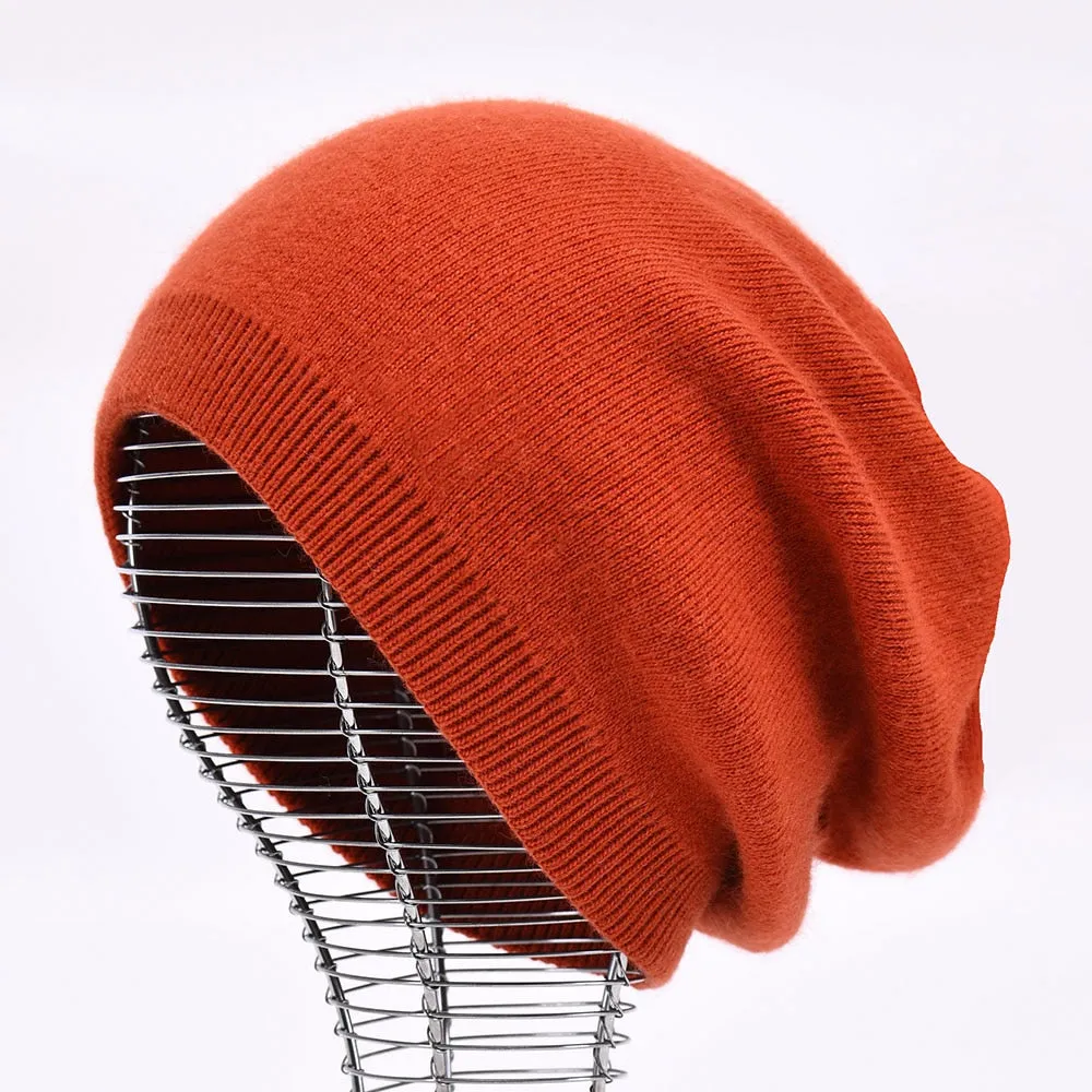 Women's Plain Winter Warm Cashmere Knitted Soft Slouchy Beanies