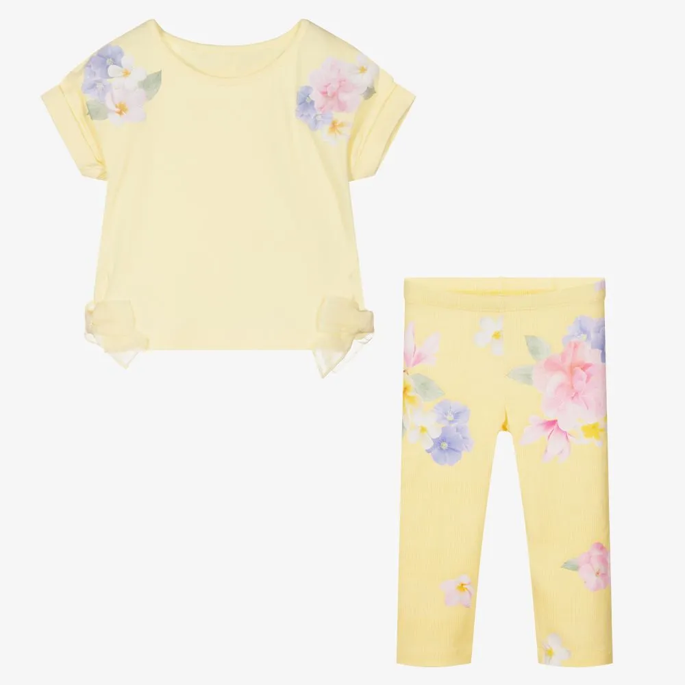 Yellow Floral Leggings Set