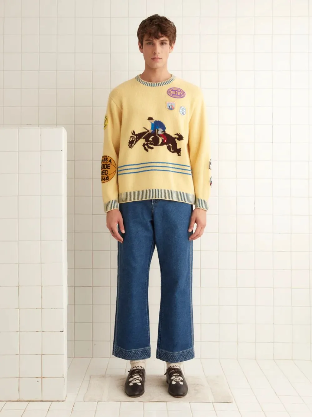 Yellow Jockey Hand-Loomed Sweater