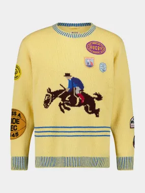 Yellow Jockey Hand-Loomed Sweater