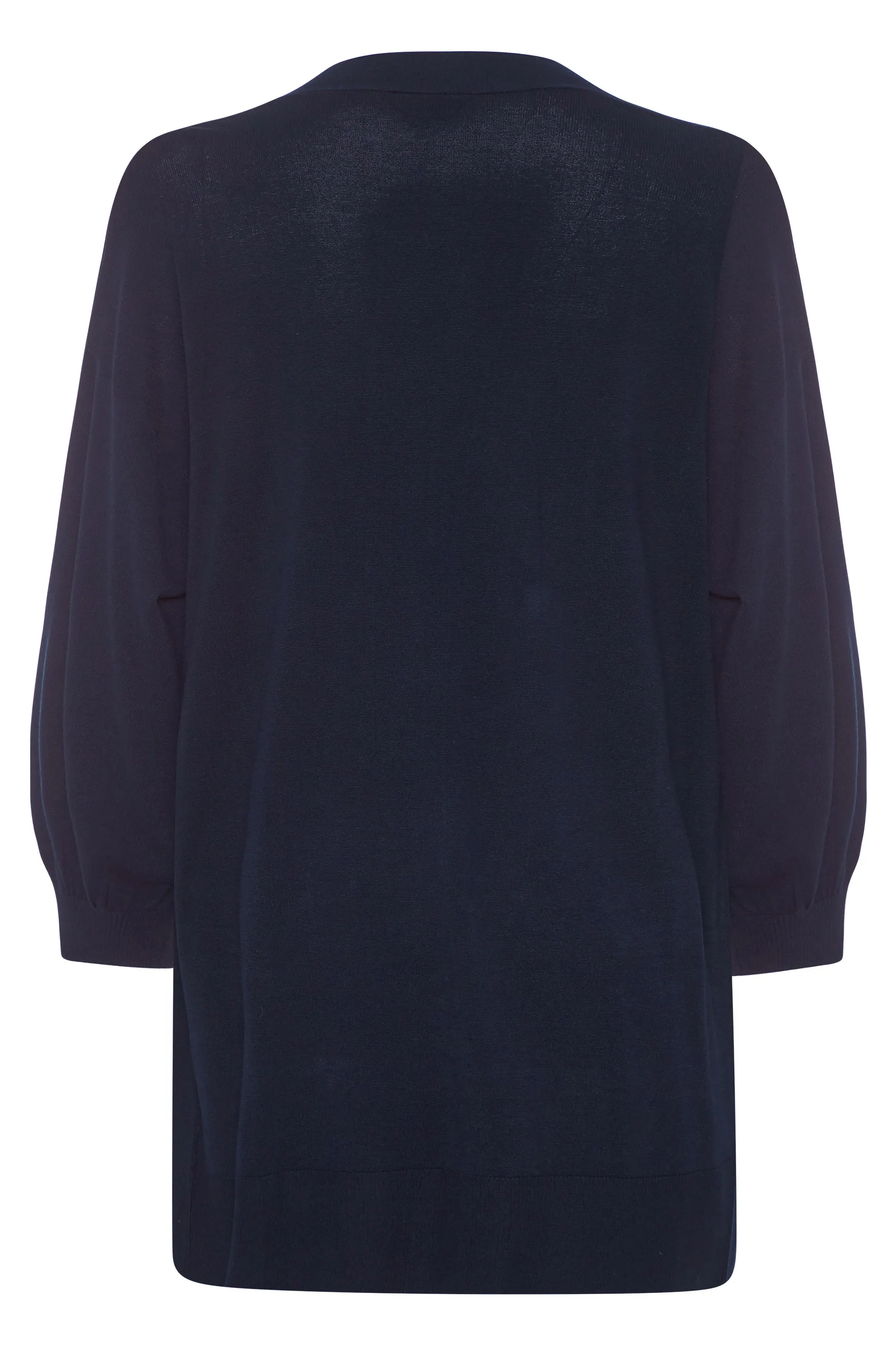 YOURS Curve Navy Blue Balloon Sleeve Fine Knit Cardigan