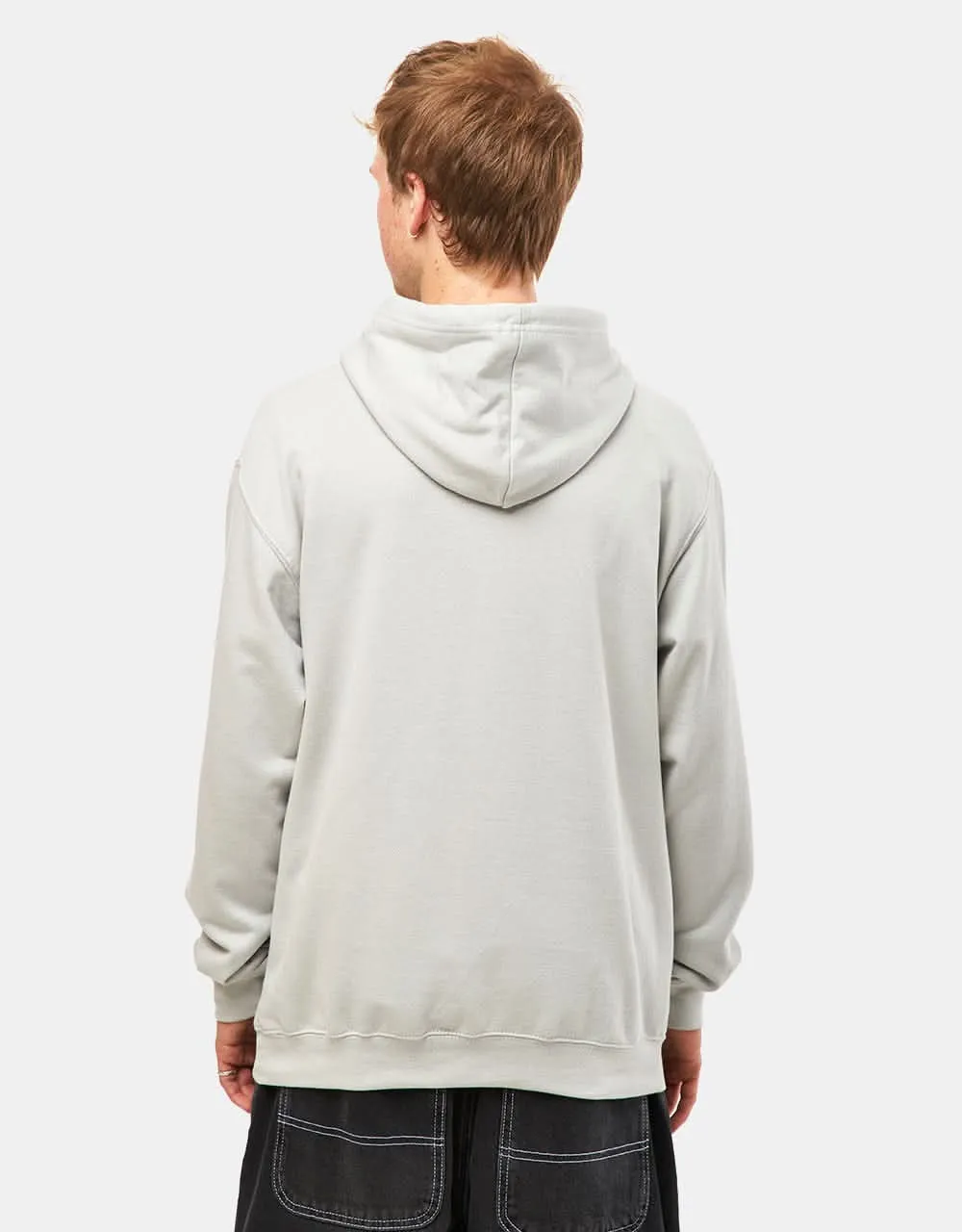 Zero Single Skull Pullover Hoodie - Heather Grey/White