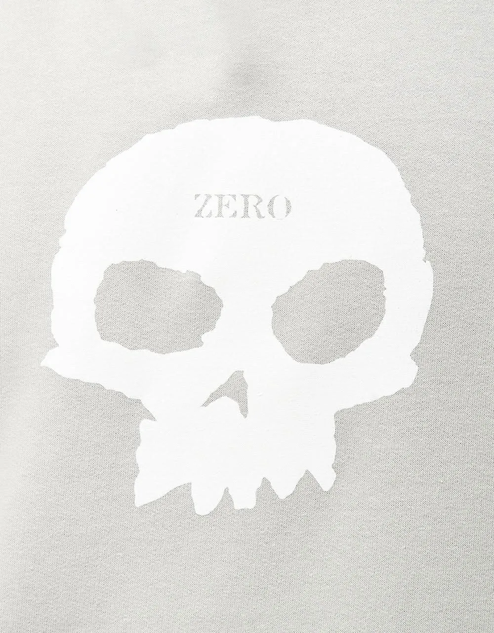 Zero Single Skull Pullover Hoodie - Heather Grey/White